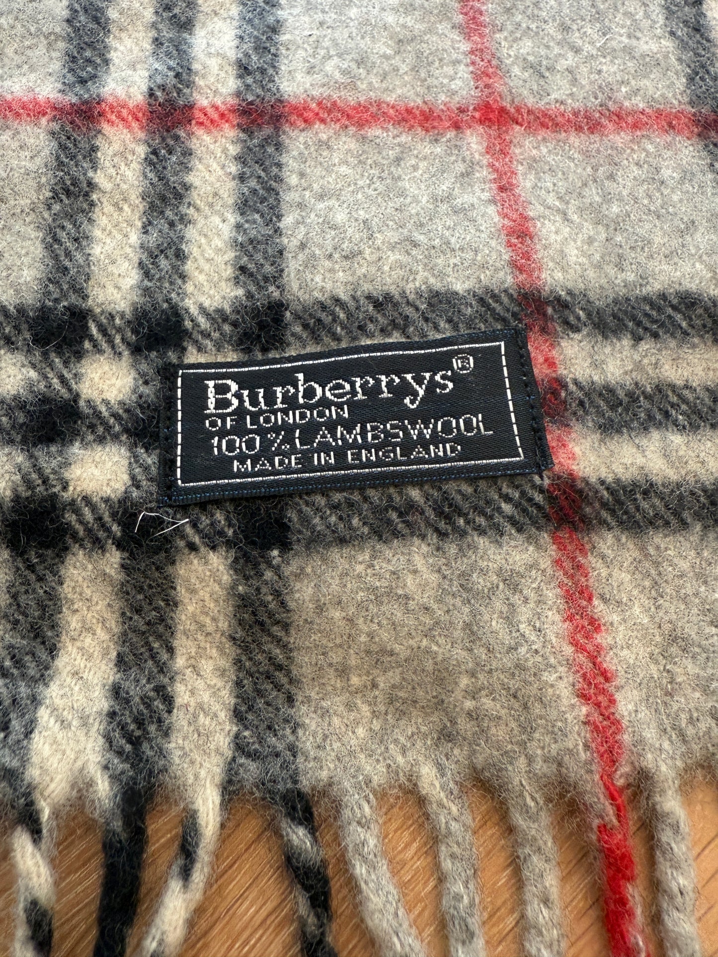 Burberry Schal 100% Lammwolle Vintage - Grau