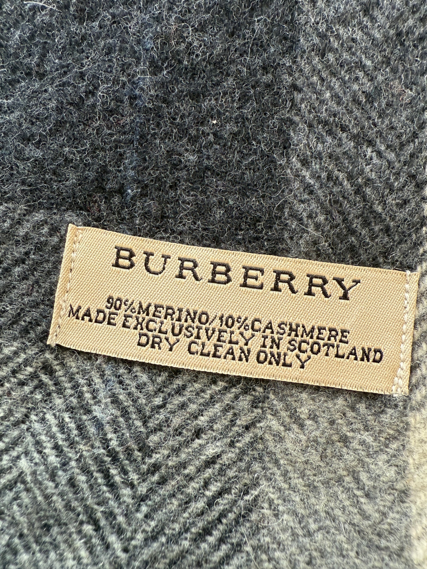 Burberry Schal 90% Merino / 10% Kaschmir Vintage – Grau