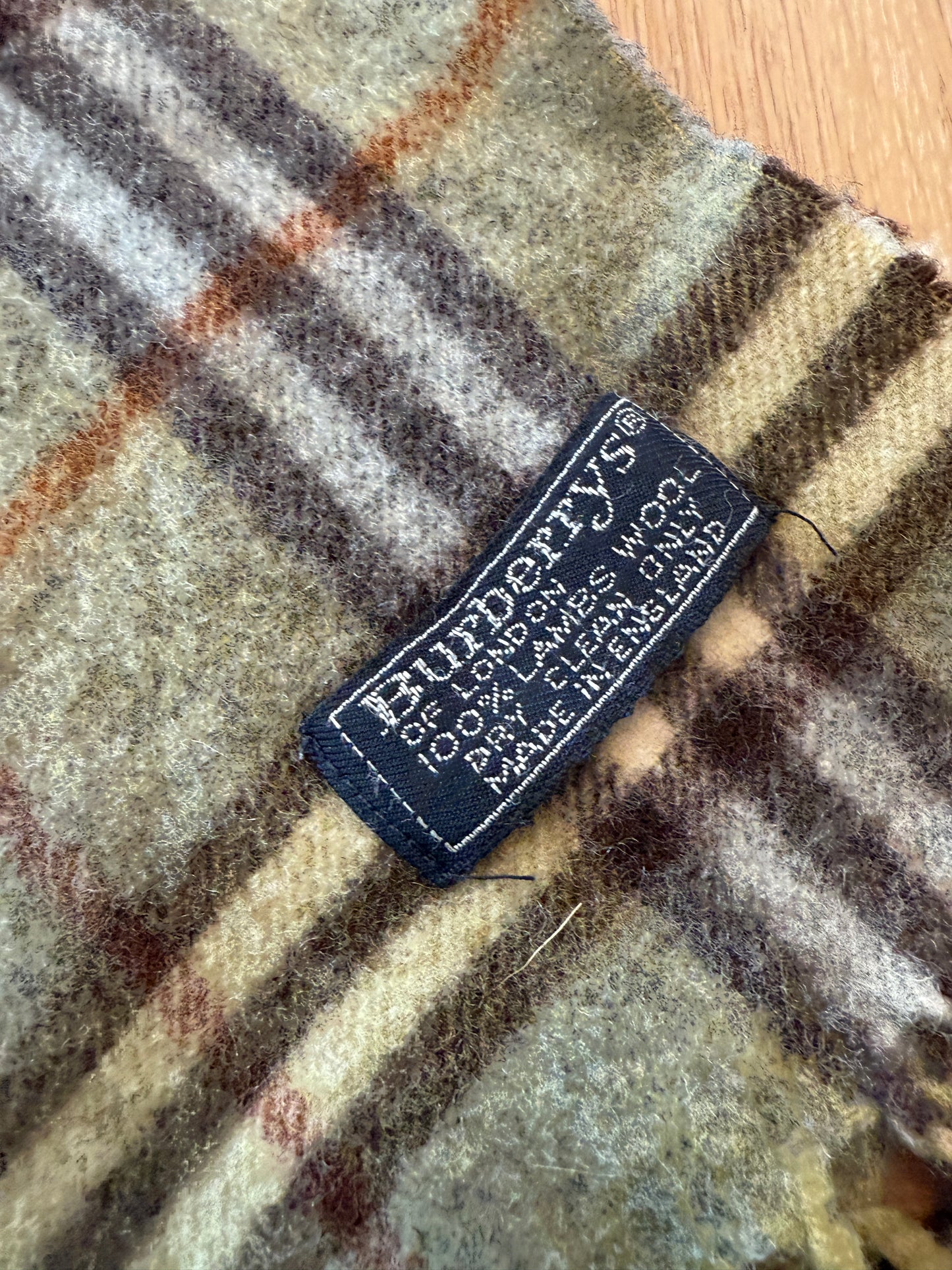 Burberry Schal 100% Lammwolle Vintage – Beige