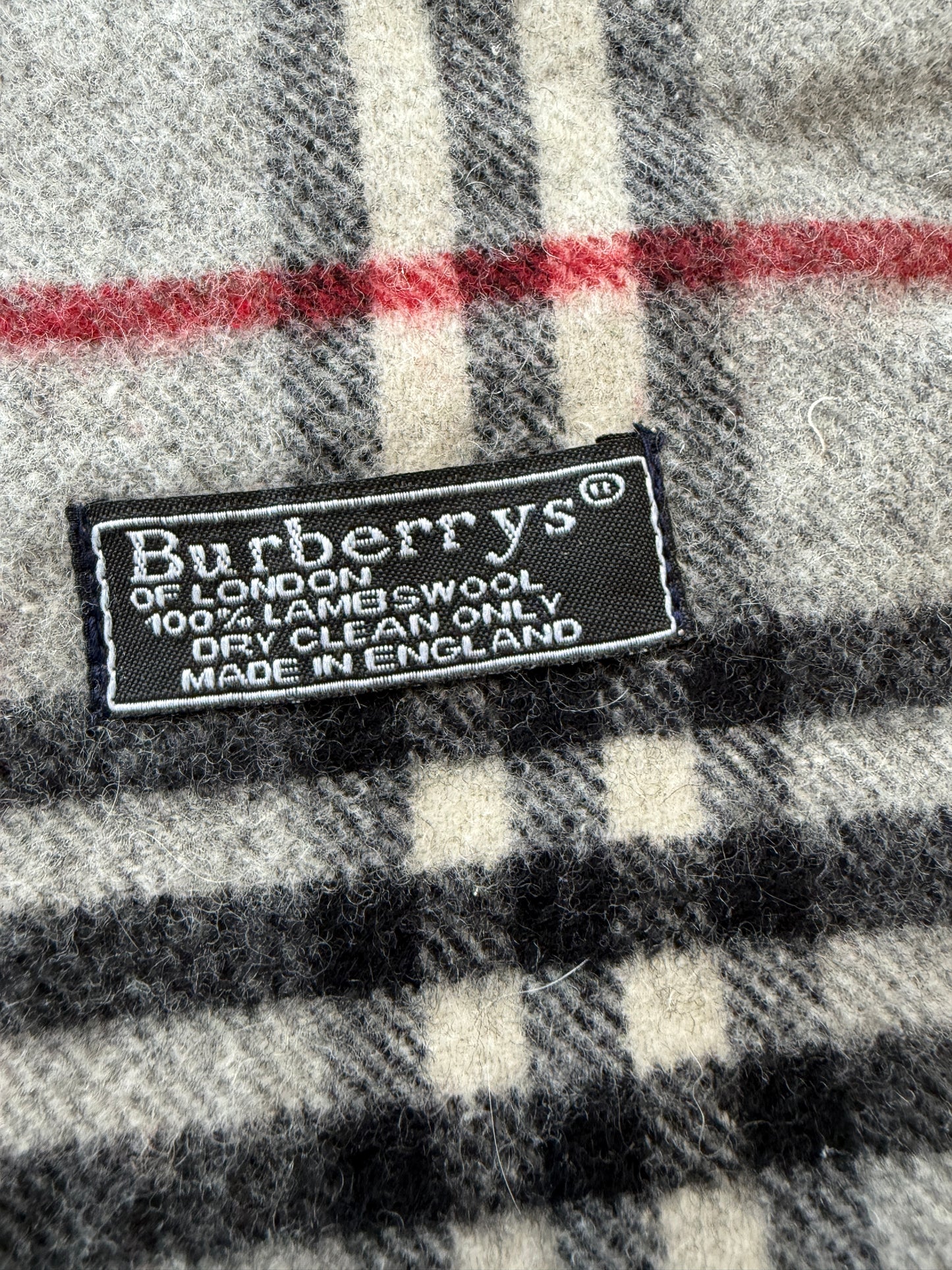 Burberry Schal 100% Lammwolle Vintage – Grau