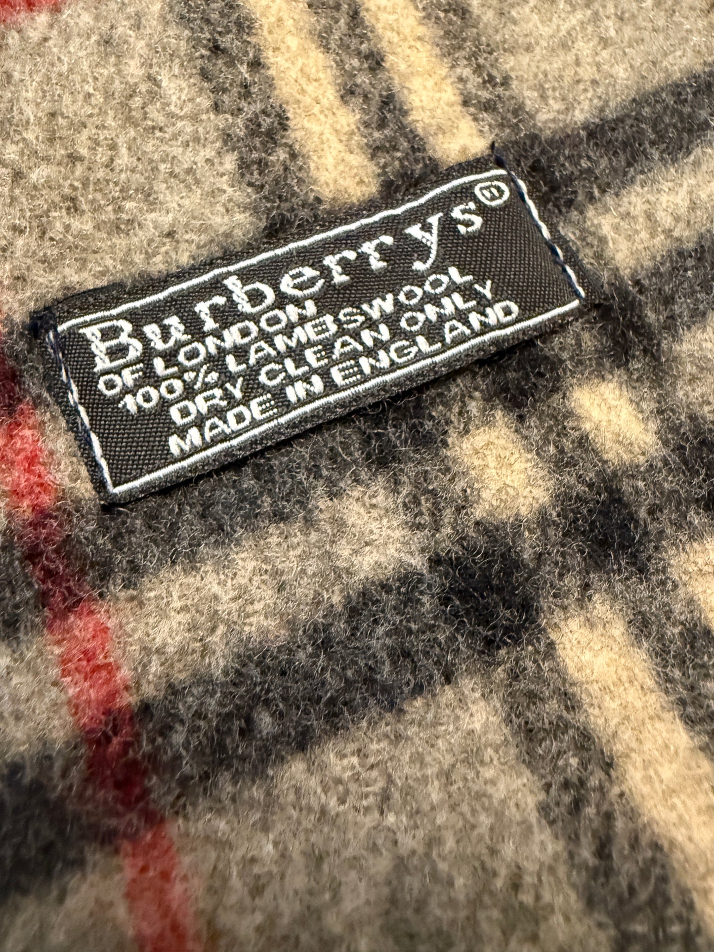 Burberry Schal 100% Lammwolle Vintage – Grau