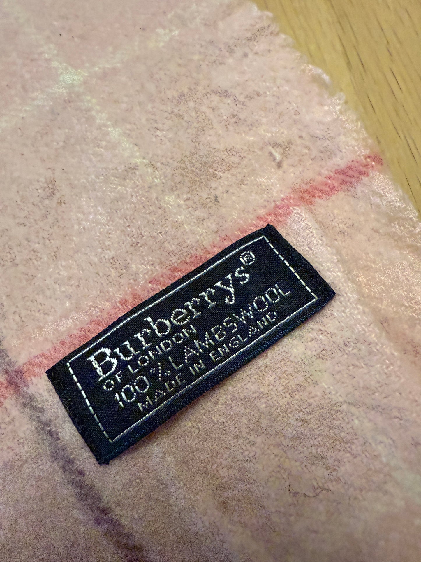 Burberry Schal 100% Lammwolle Vintage – Rosa