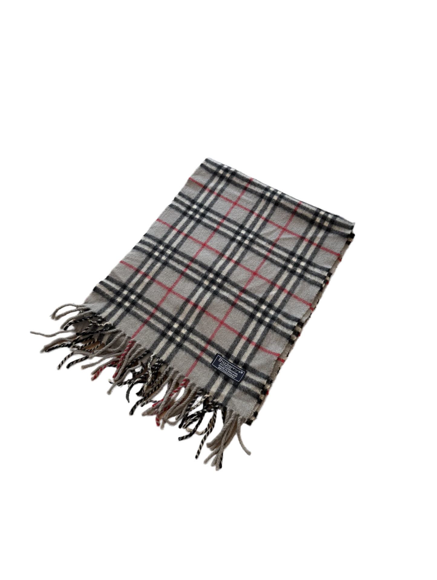 Burberry Schal 100% Lammwolle Vintage – Grau