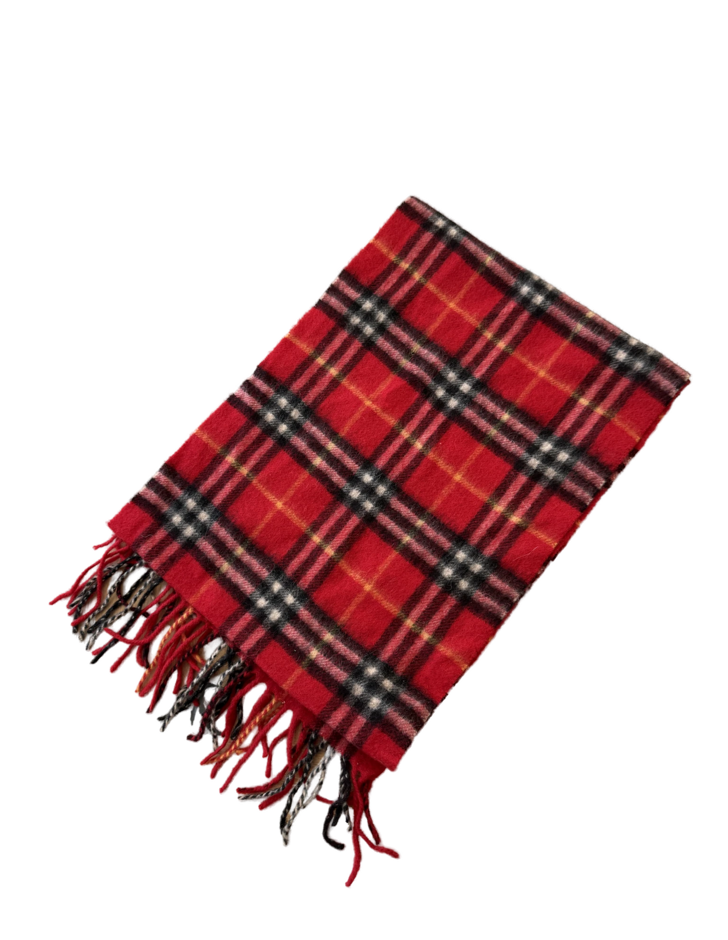 Burberry Schal 100% Lammwolle Vintage – Rot