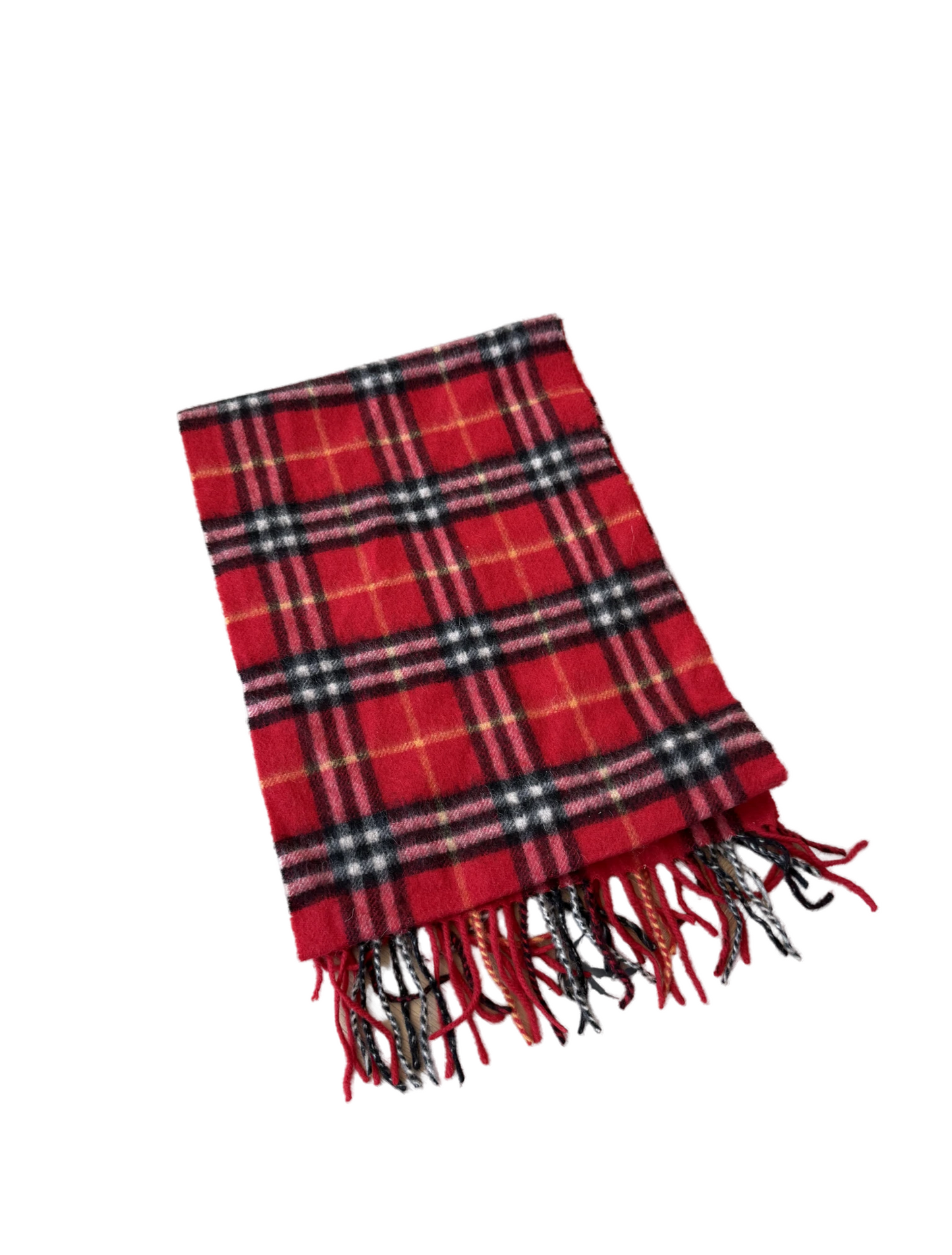 Burberry Schal 100% Lammwolle Vintage – Rot
