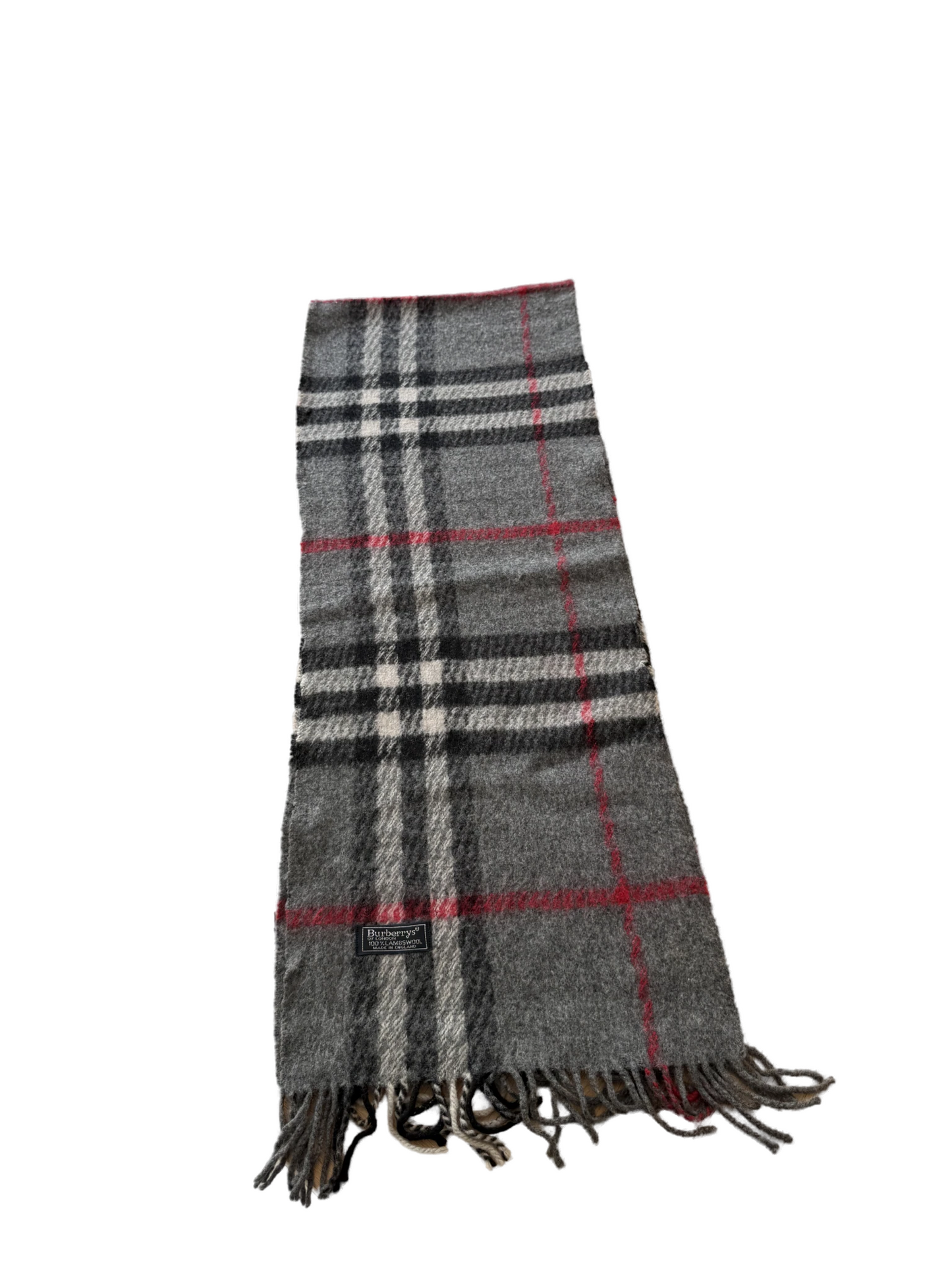 Burberry Schal 100% Lammwolle Vintage – Grau