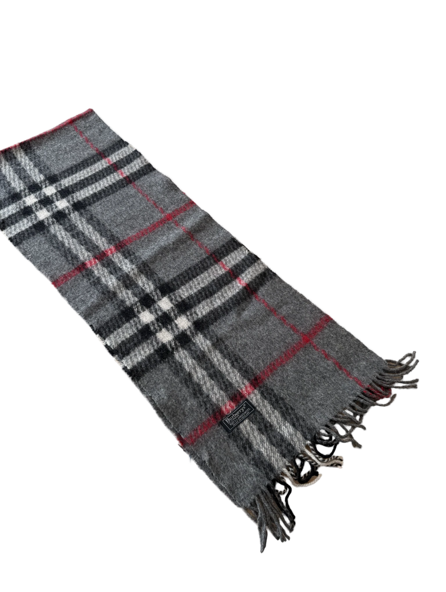 Burberry Schal 100% Lammwolle Vintage – Grau