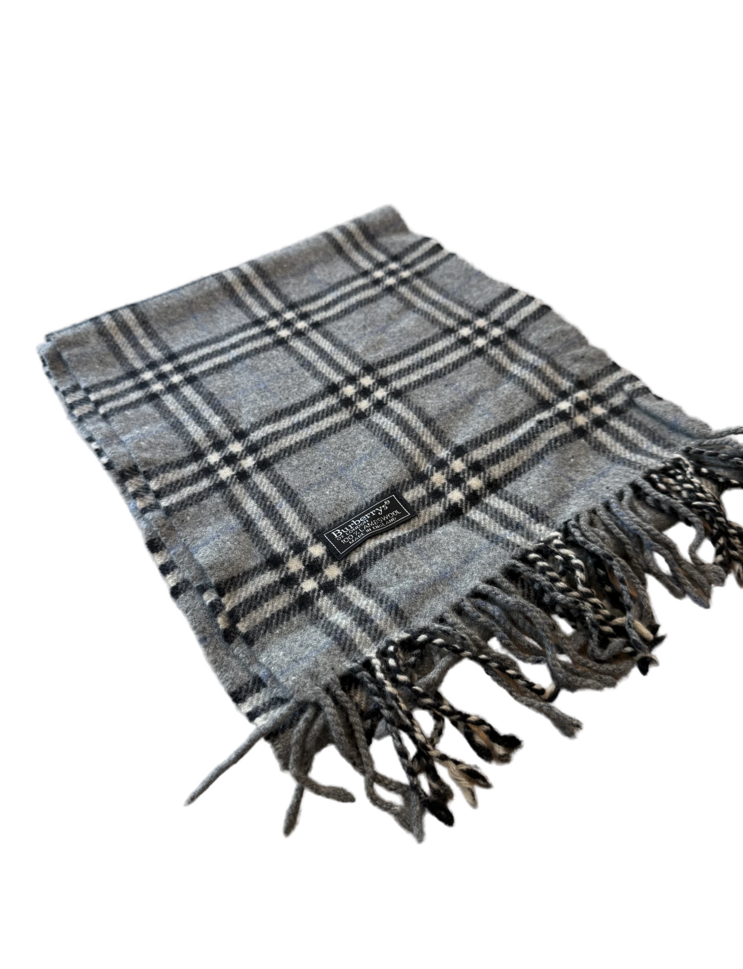 Burberry Schal 100% Lammwolle Vintage – Grau