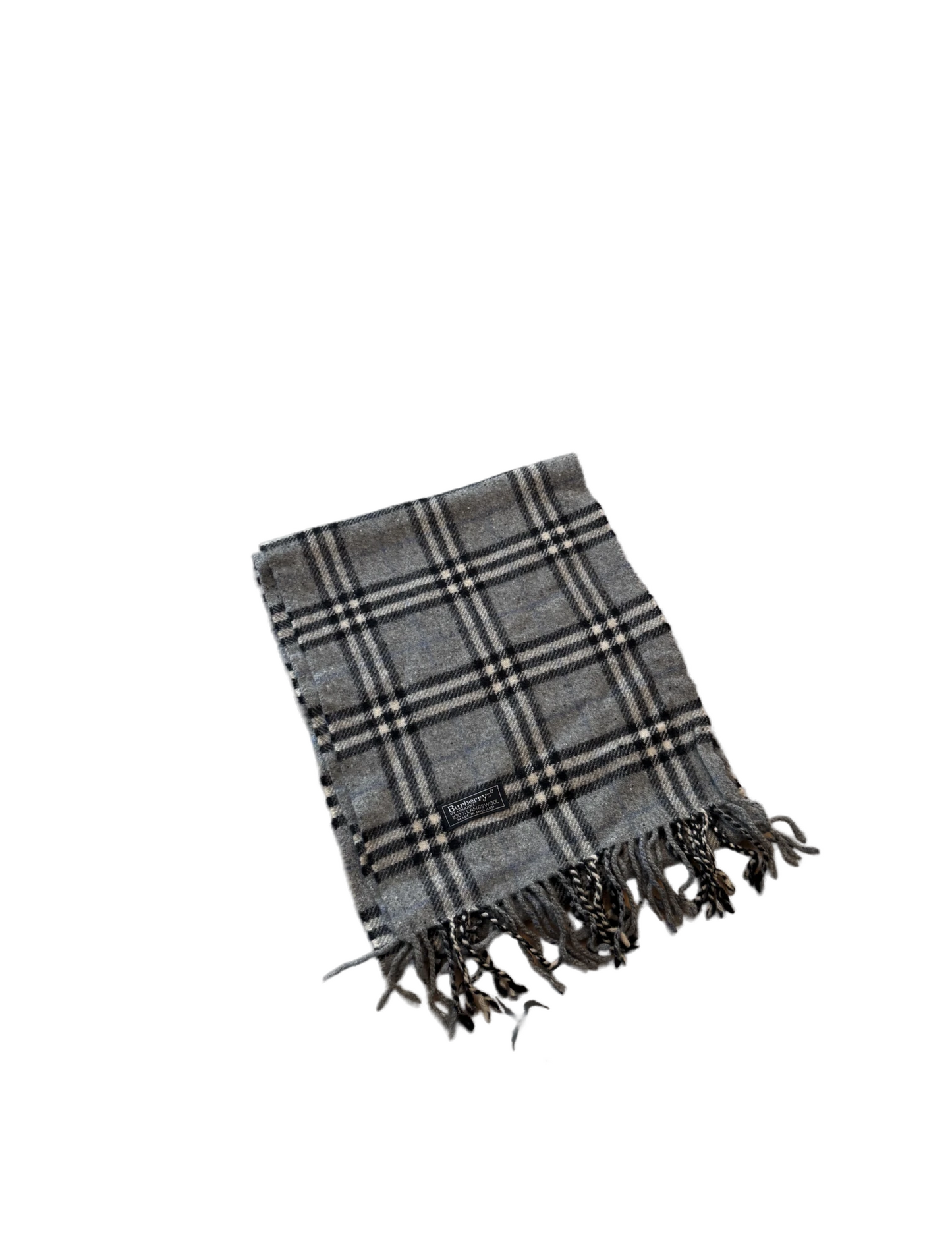 Burberry Schal 100% Lammwolle Vintage – Grau