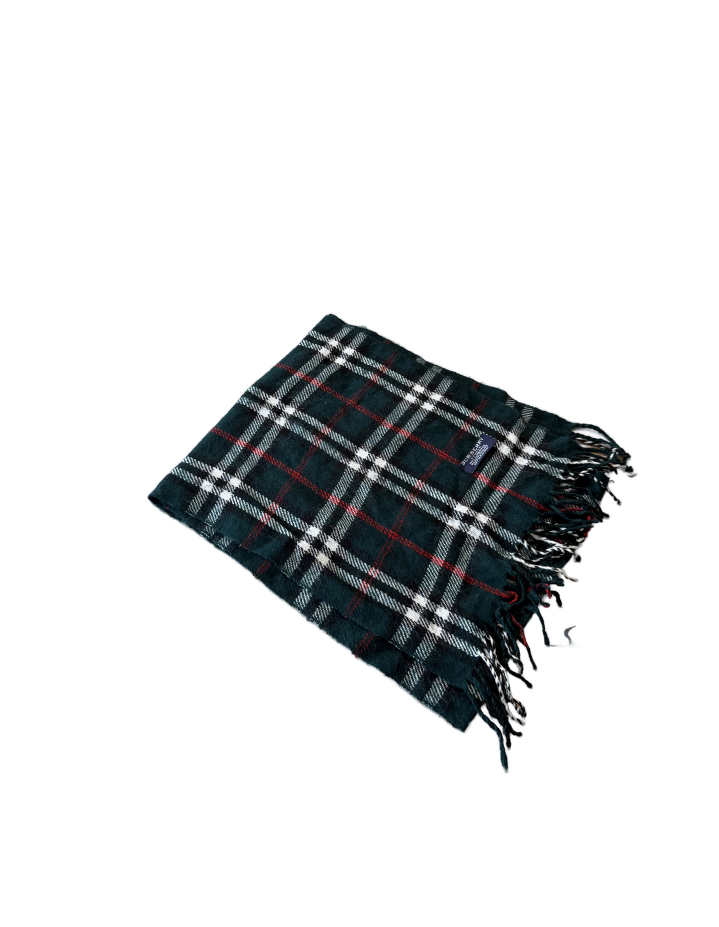 Burberry Schal 100% Lammwolle Vintage – Dunkelgrün