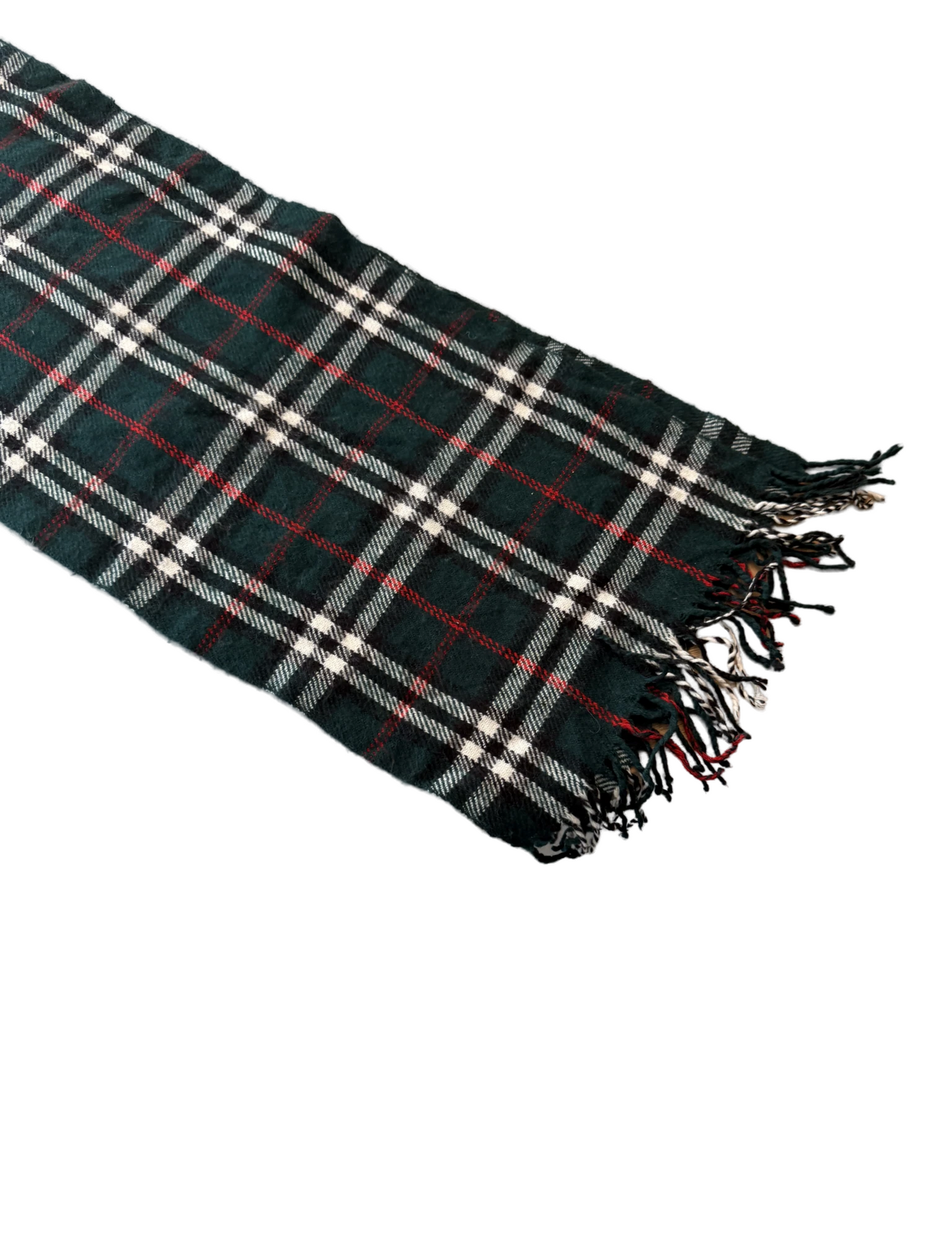 Burberry Schal 100% Lammwolle Vintage – Dunkelgrün