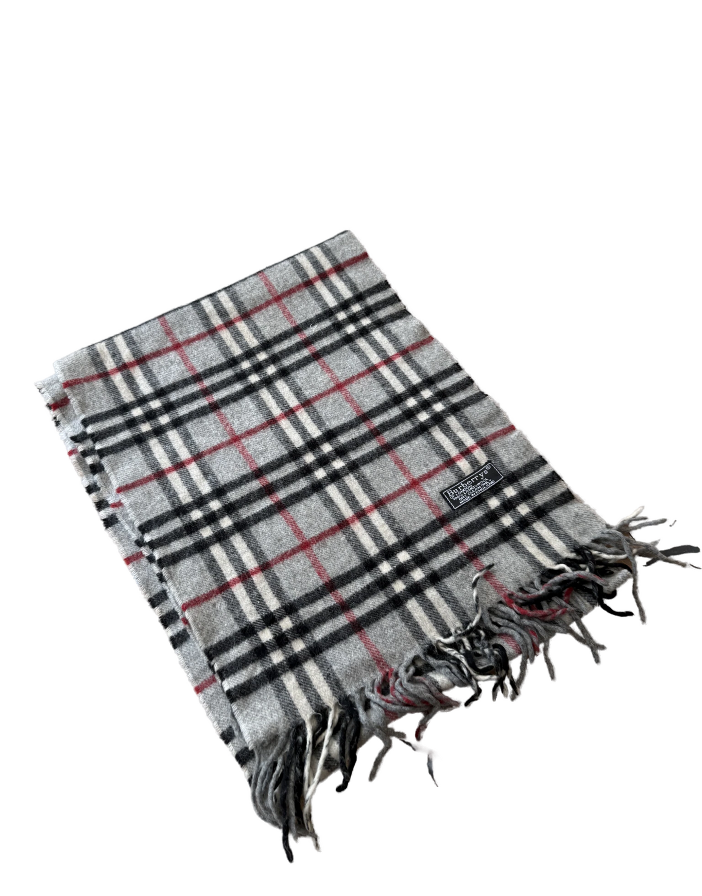 Burberry Schal 100% Lammwolle Vintage – Grau