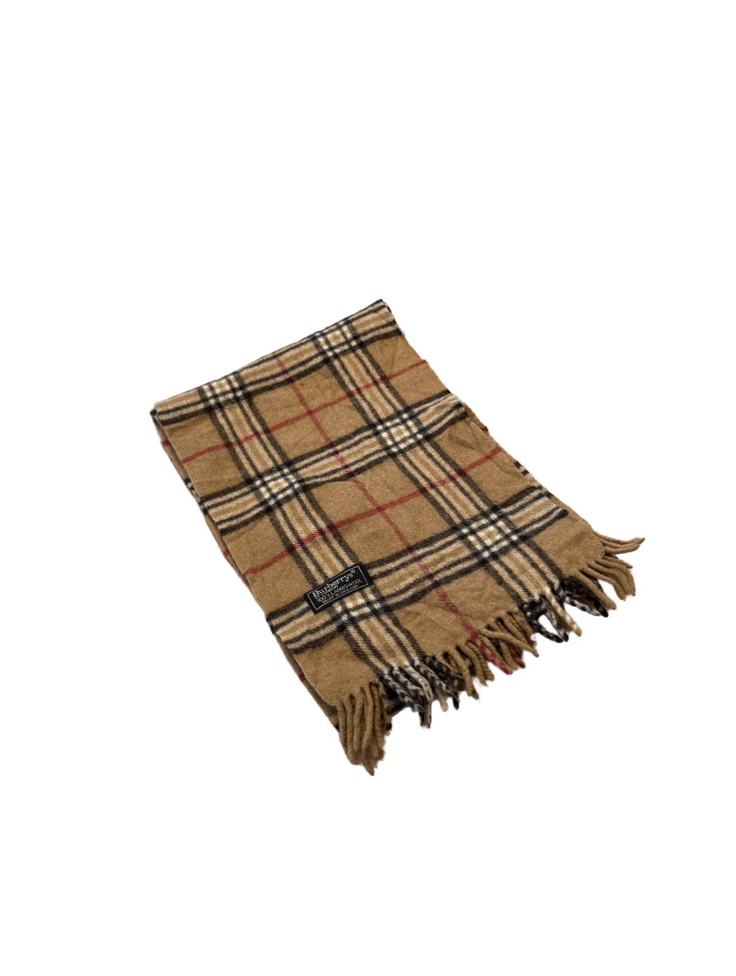 Burberry Schal 100% Lammwolle Vintage – Beige/Braun