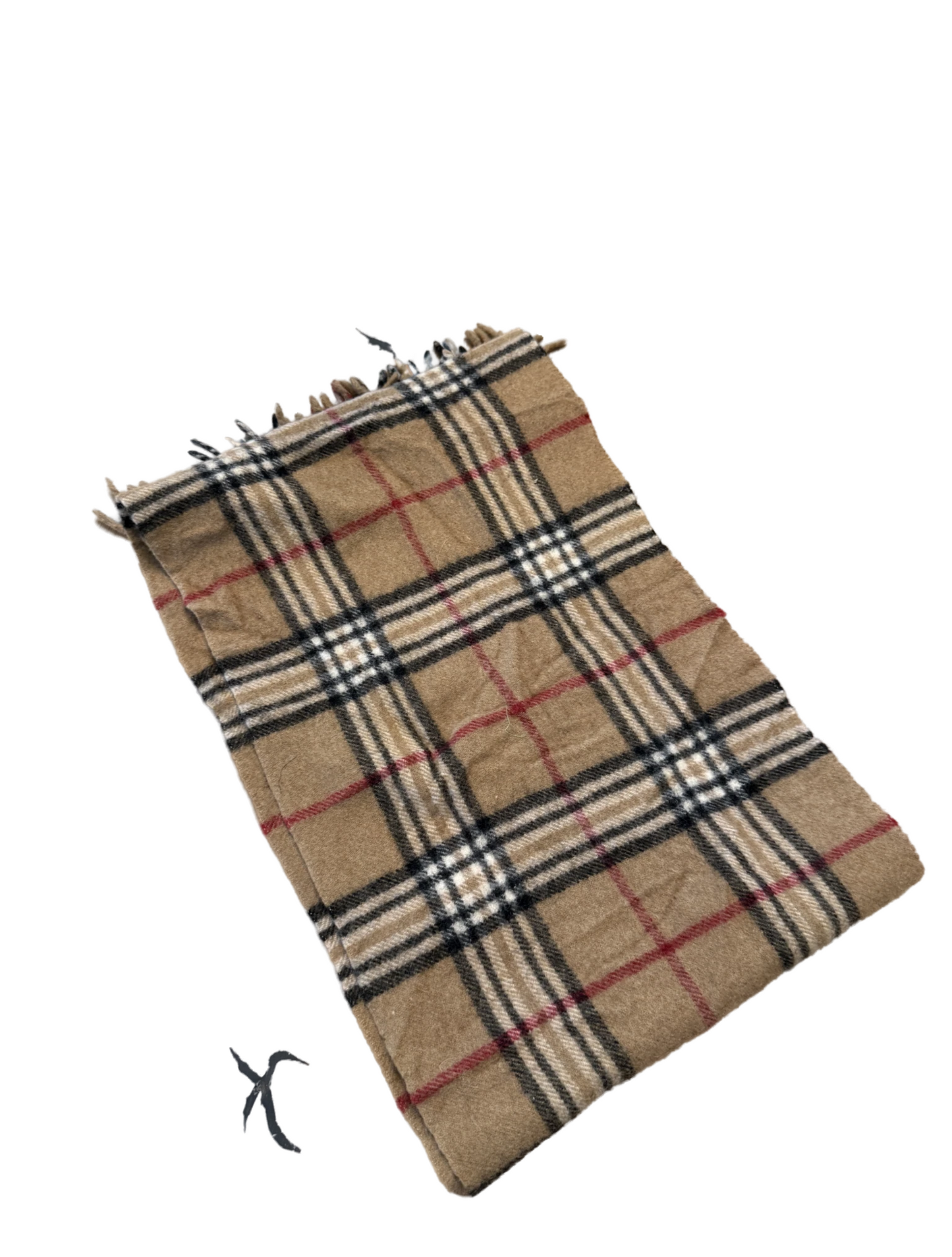 Burberry Schal 100% Lammwolle Vintage – Beige/Braun