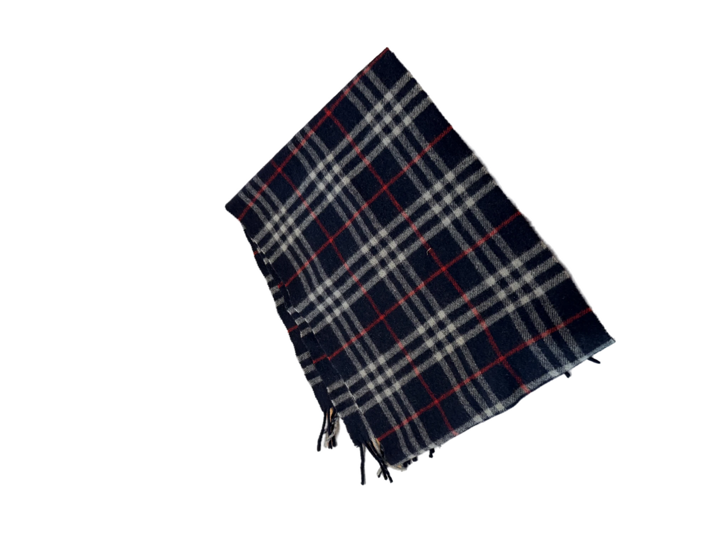 Burberry Schal 100% Lammwolle Vintage – Dunkelblau