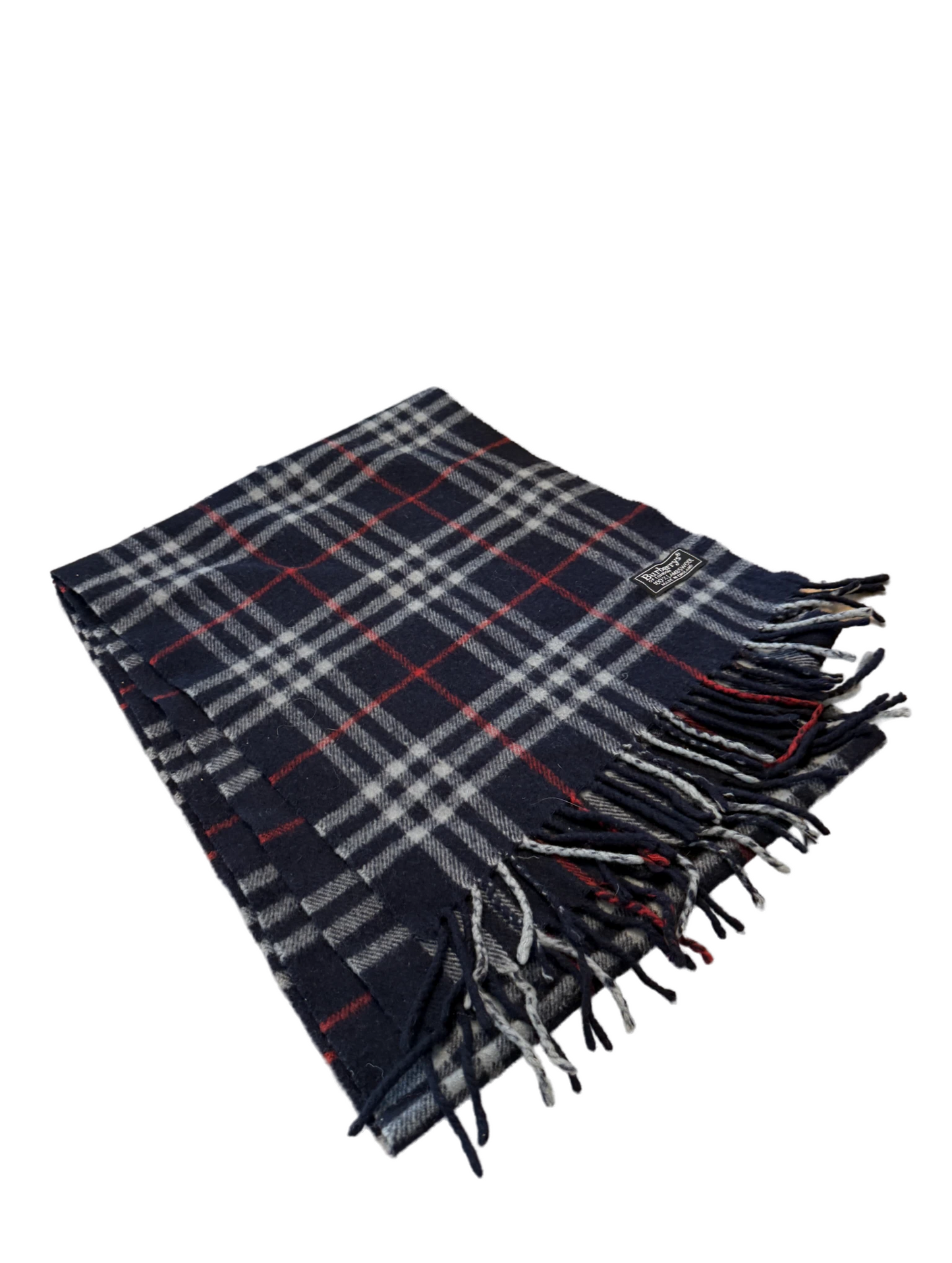 Burberry Schal 100% Lammwolle Vintage – Dunkelblau