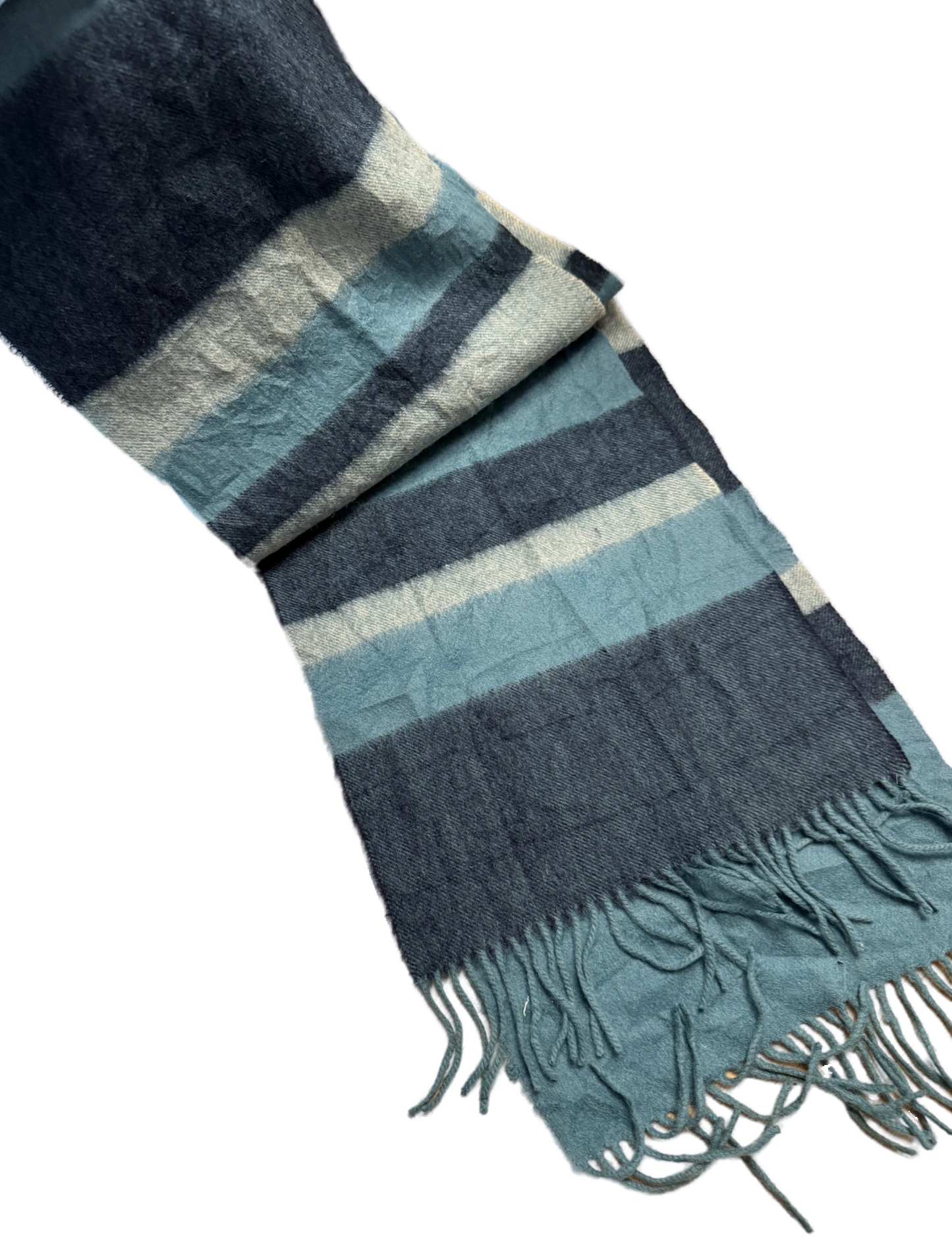 Burberry Schal 100% Kaschmir Vintage – Türkis / Dunkelblau / Hellblau