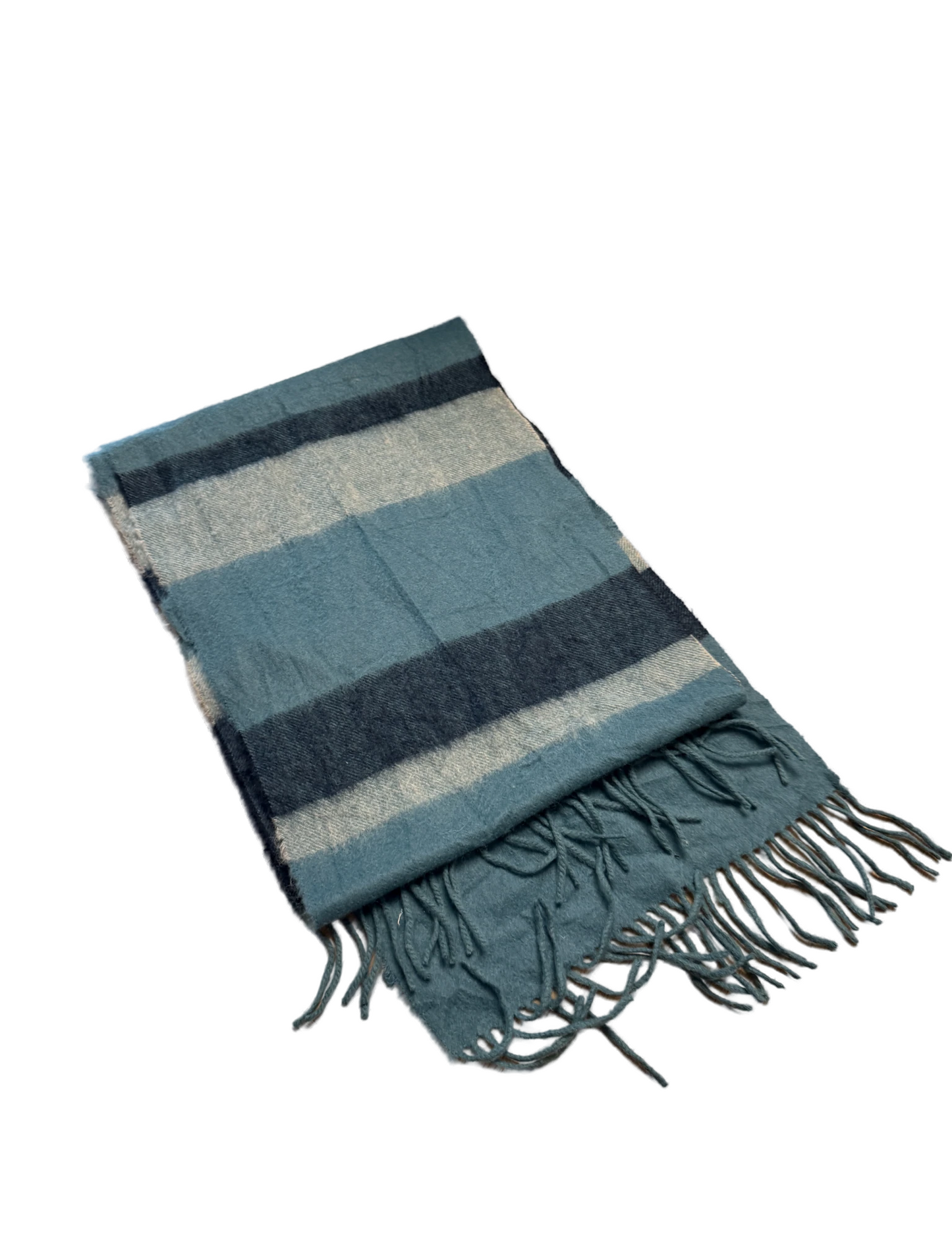 Burberry Schal 100% Kaschmir Vintage – Türkis / Dunkelblau / Hellblau