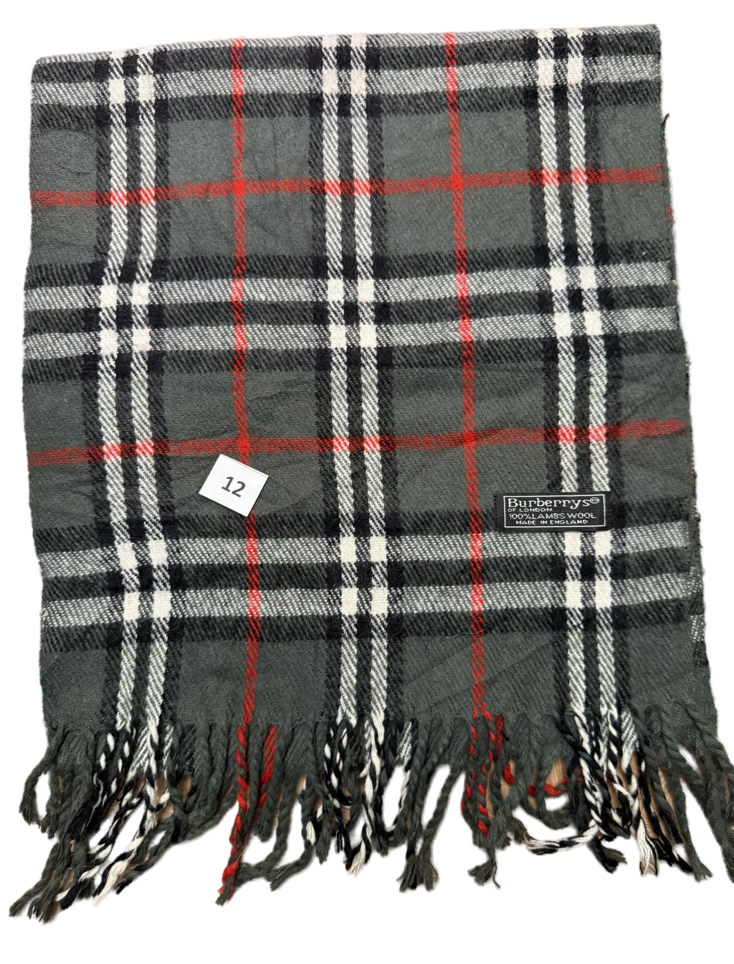 Burberry Schal 100% Lammwolle Vintage – Grau