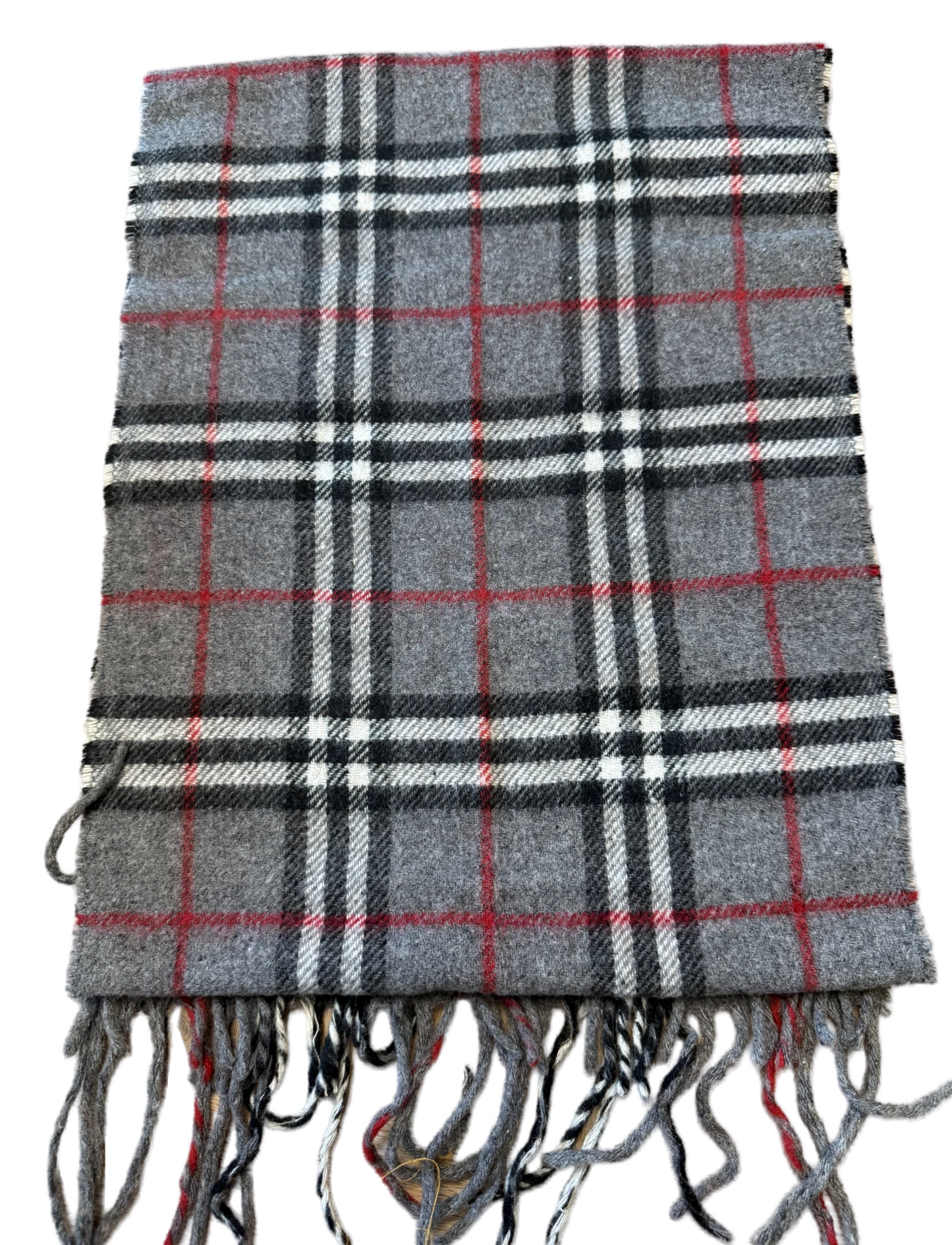 Burberry Schal 100% Lammwolle Vintage – Grau