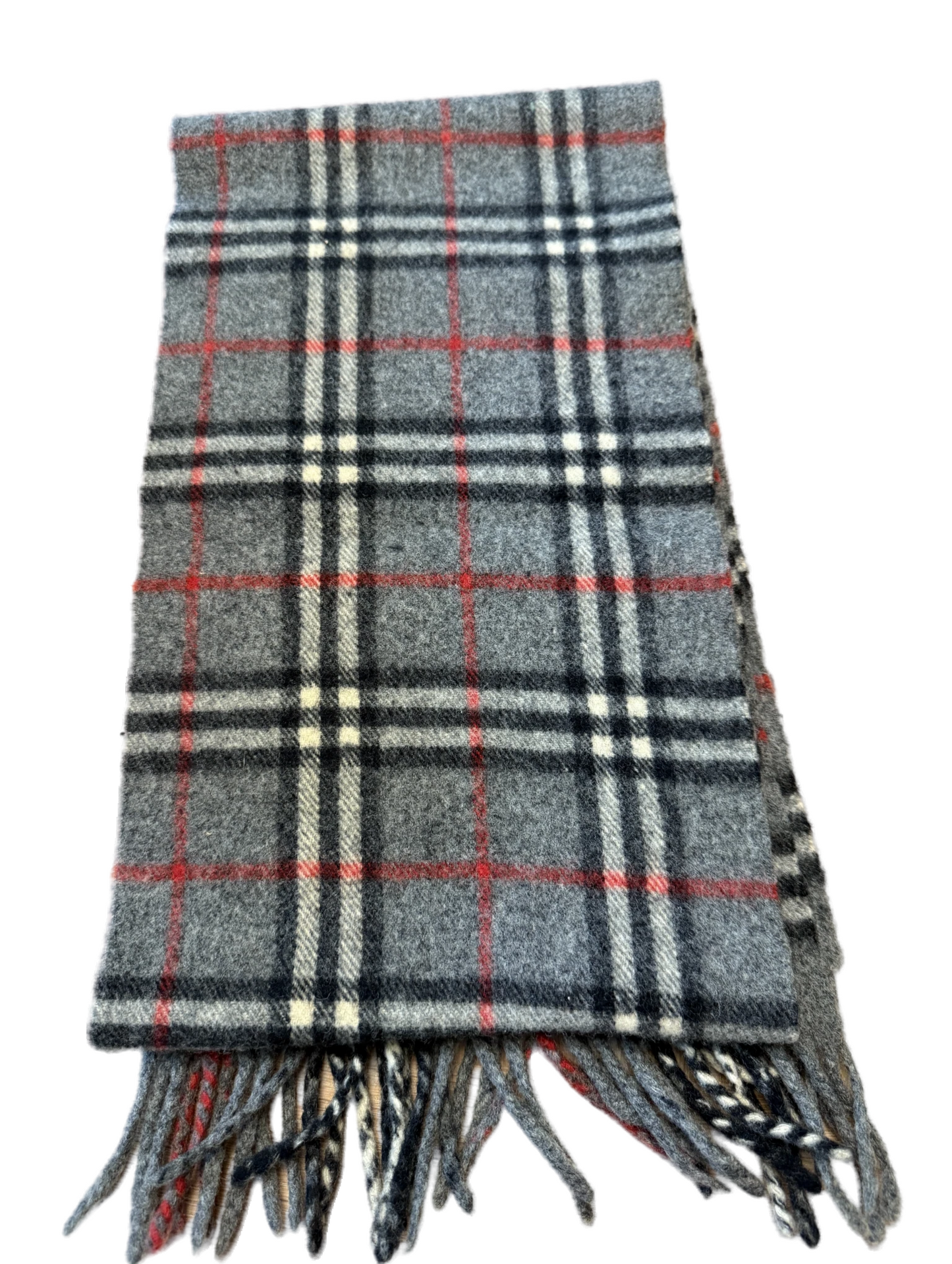 Burberry Schal 100% Lammwolle Vintage – Grau