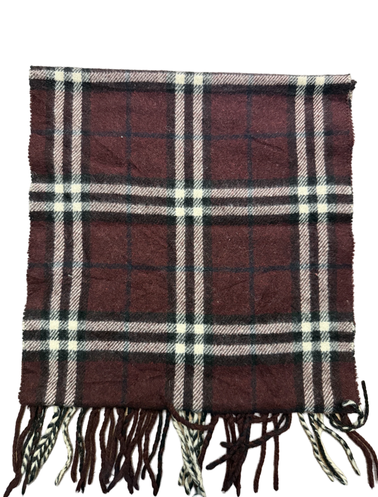 Burberry Schal 100% Lammwolle Vintage – Rot