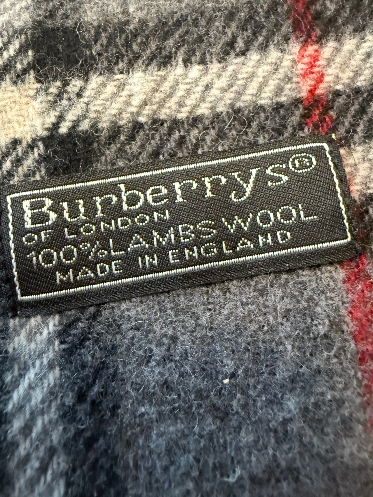 Burberry Schal 100% Lammwolle Vintage – Grau