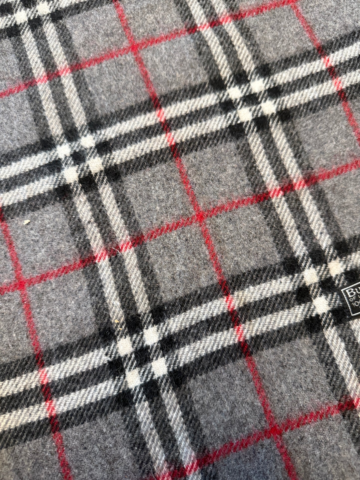 Burberry Schal 100% Lammwolle Vintage – Grau
