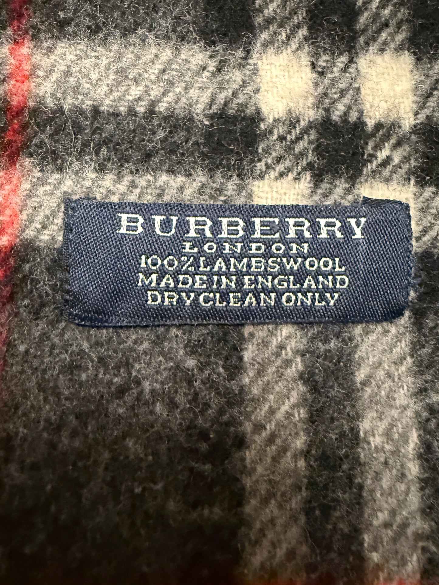 Burberry Schal 100% Lammwolle Vintage – Grau