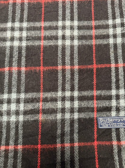 Burberry Schal 100% Lammwolle Vintage – Schwarz / Rot / Weiß