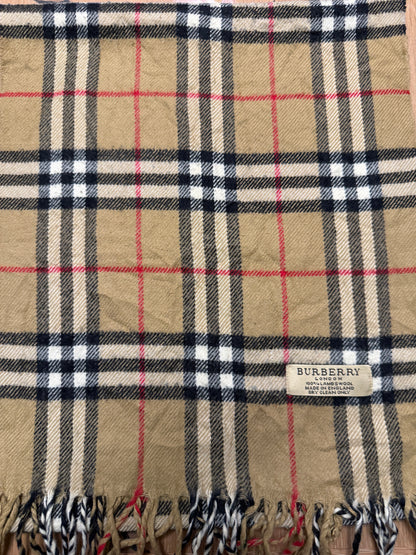 Burberry Schal 100% Lammwolle Vintage – Beige