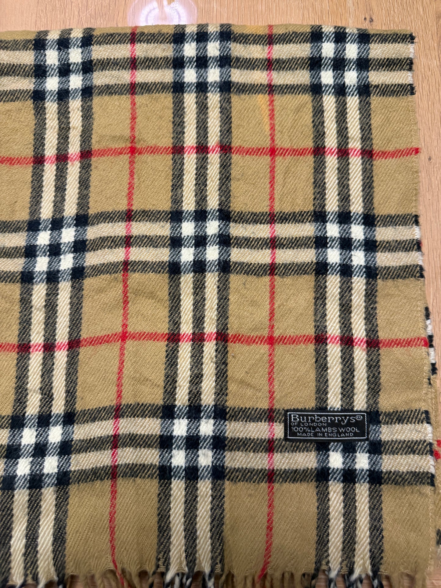 Burberry Schal 100% Lammwolle Vintage – Beige