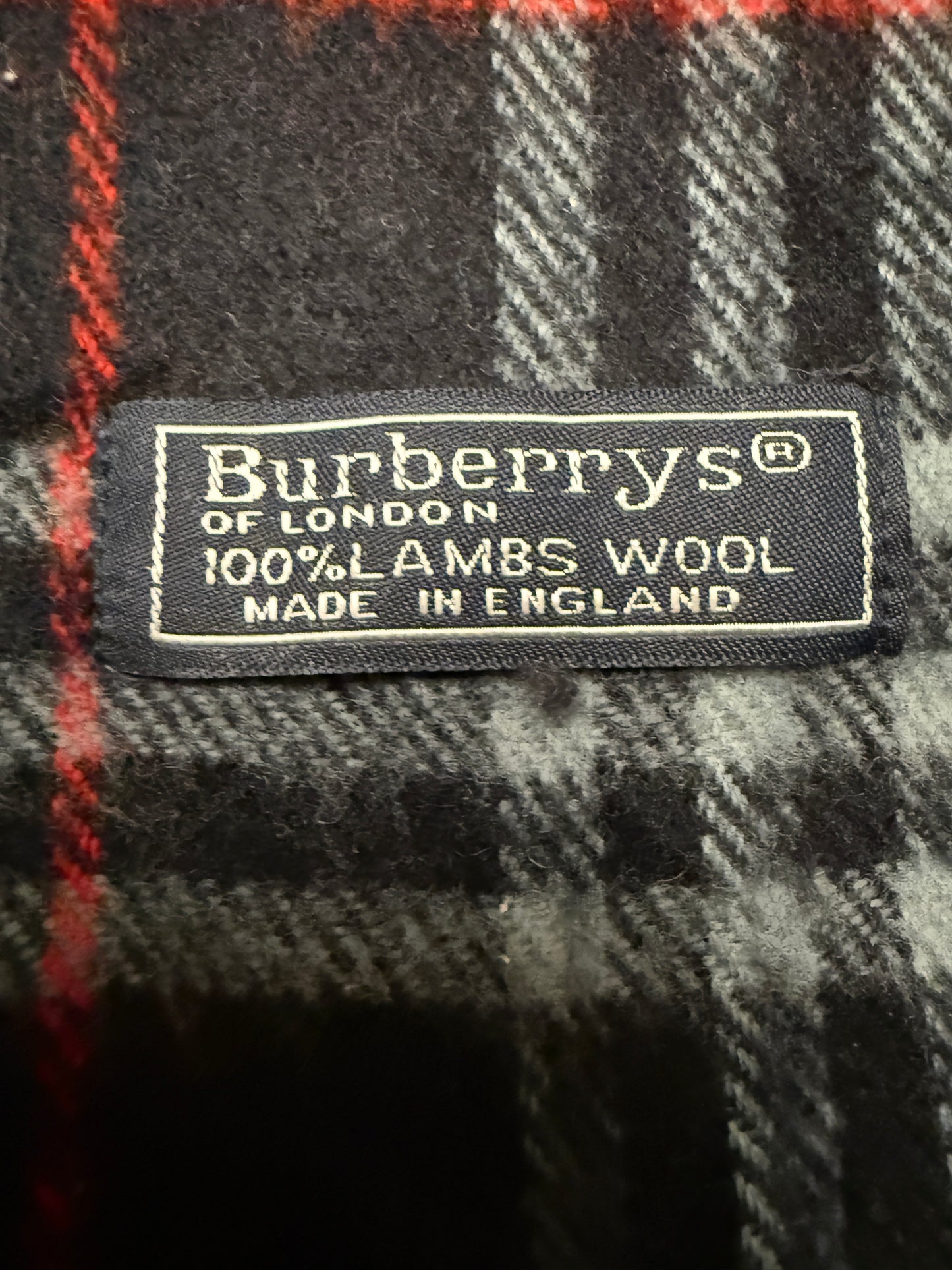 Burberry Schal 100% Lammwolle Vintage – Blau / Weiß / Rot