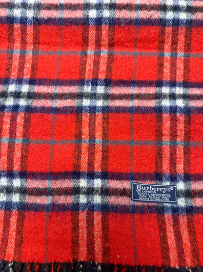 Burberry Schal 100% Lammwolle Vintage – Rot