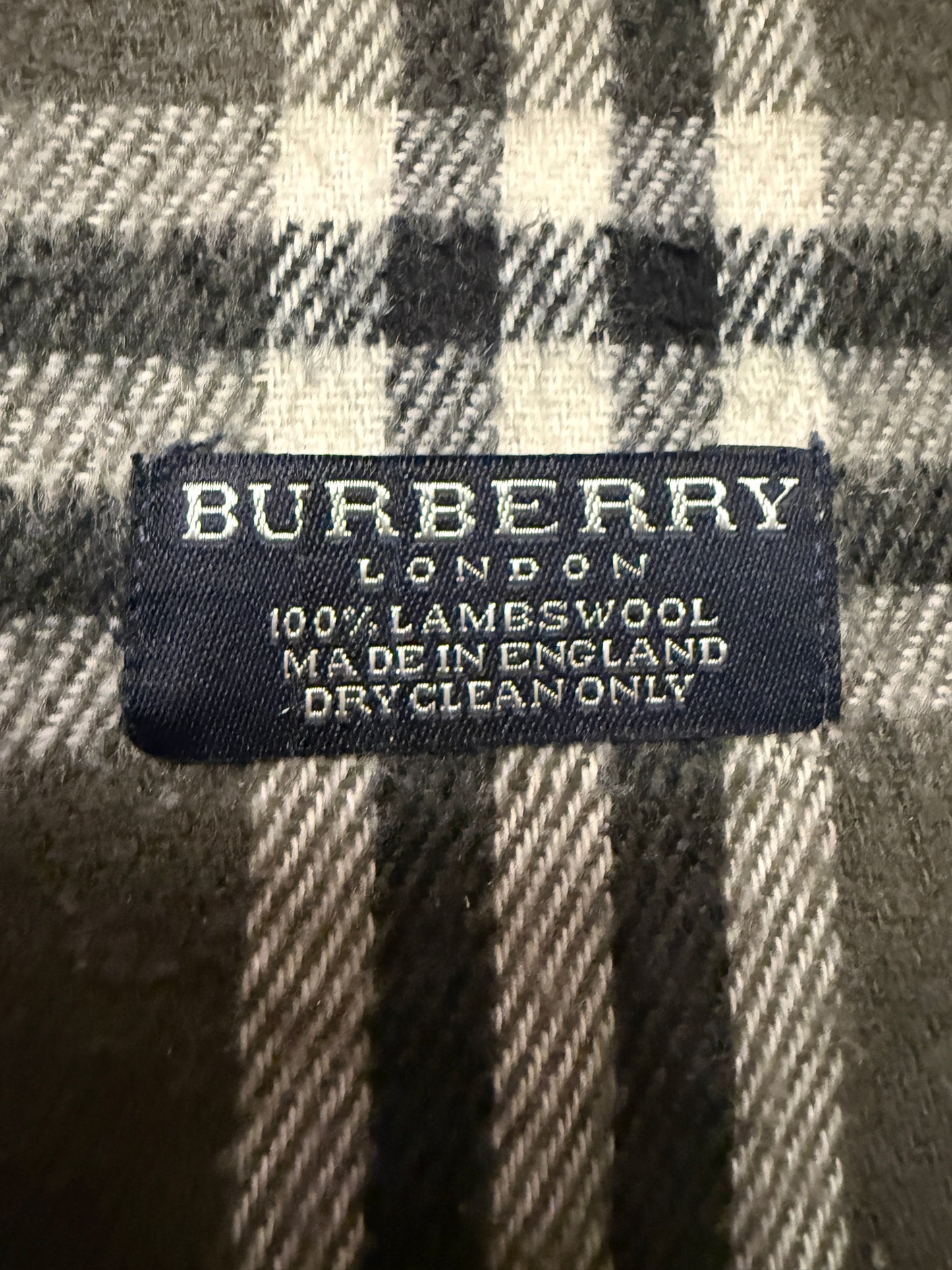 Burberry Schal 100% Lammwolle Vintage – Grau