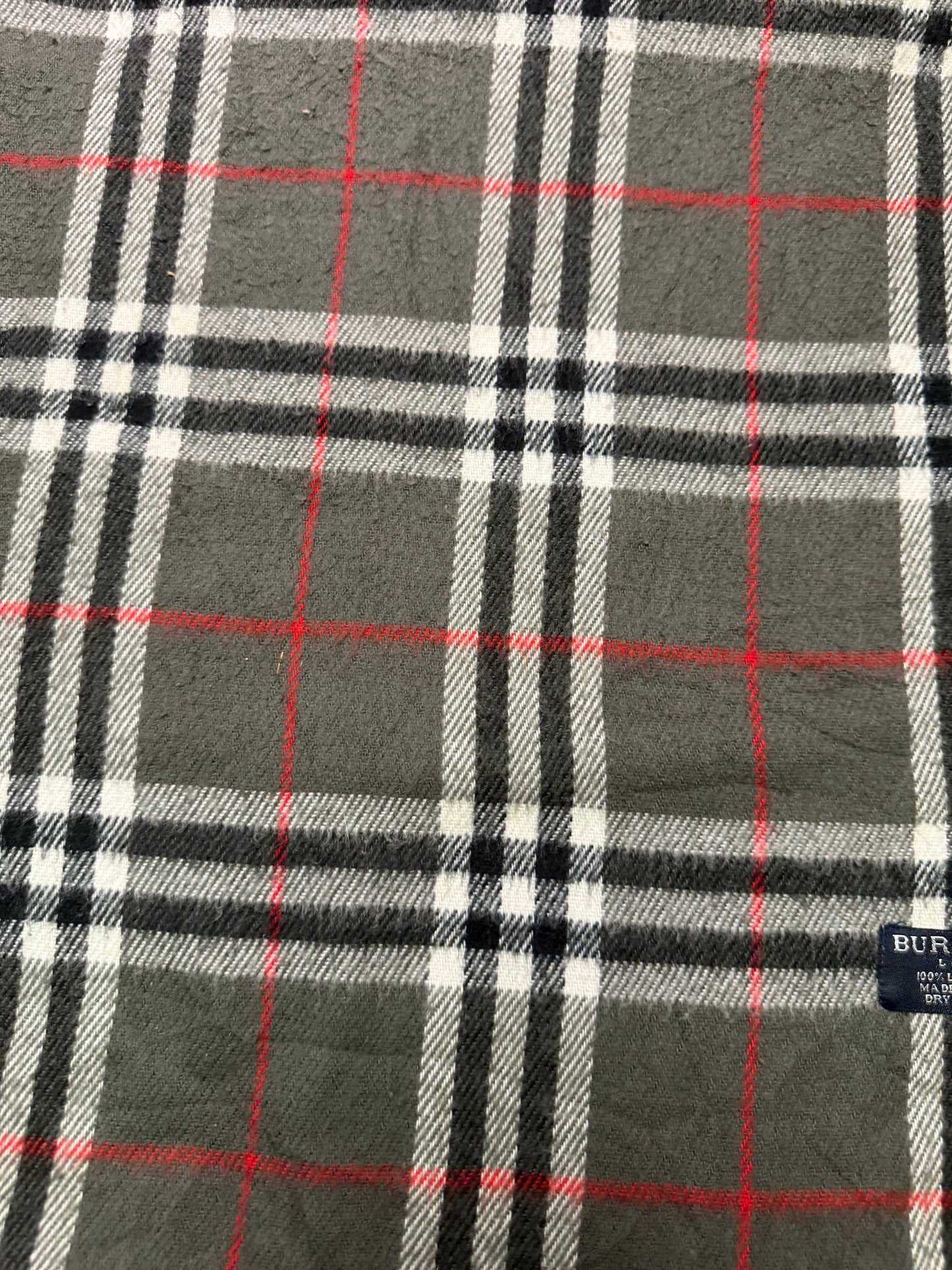 Burberry Schal 100% Lammwolle Vintage – Grau