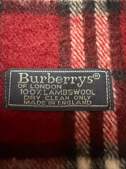 Burberry Schal 100% Lammwolle Vintage – Rot