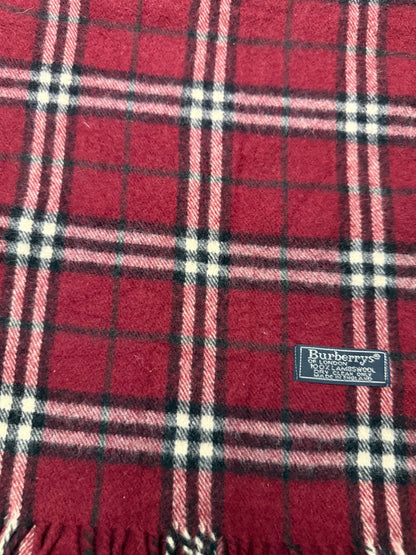 Burberry Schal 100% Lammwolle Vintage – Rot