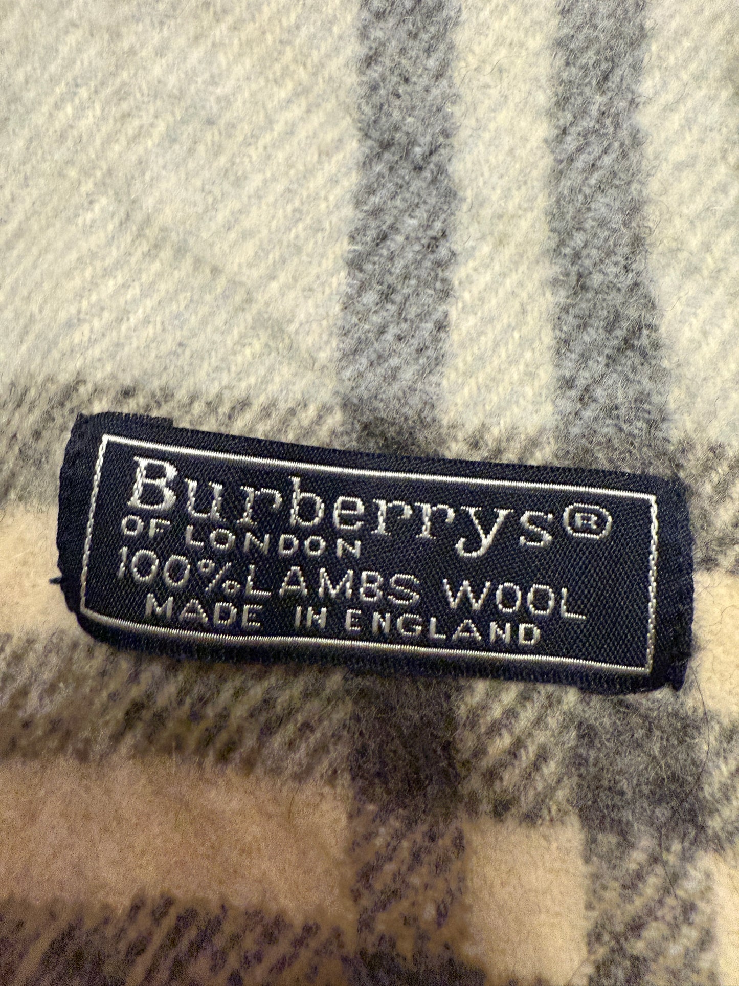 Burberry Schal 100% Lammwolle Vintage – Hellblau