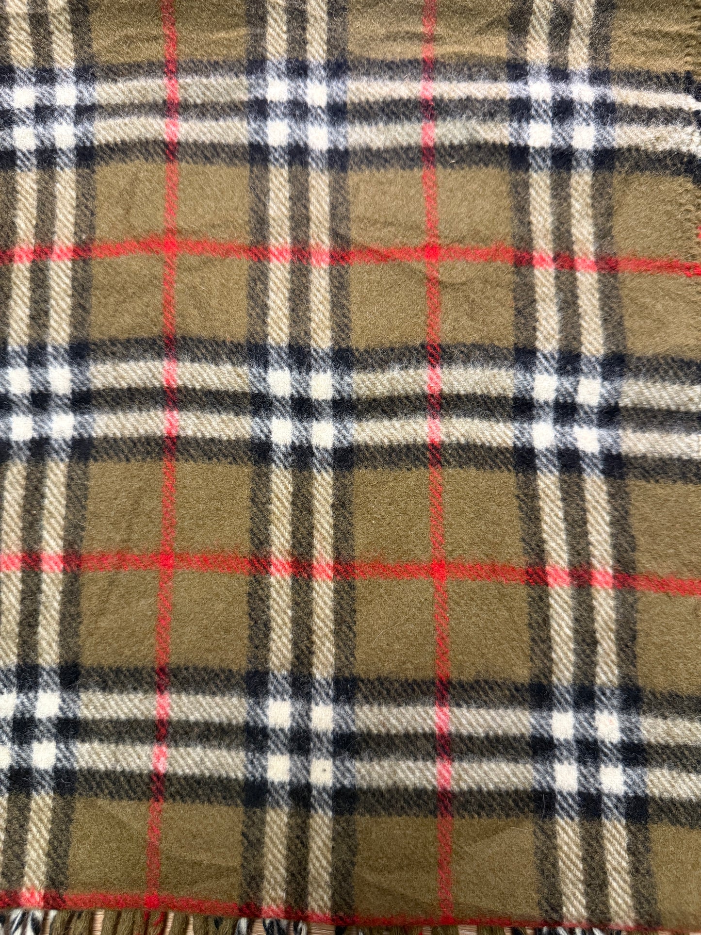 Burberry Schal 100% Lammwolle Vintage – Mokkabraun