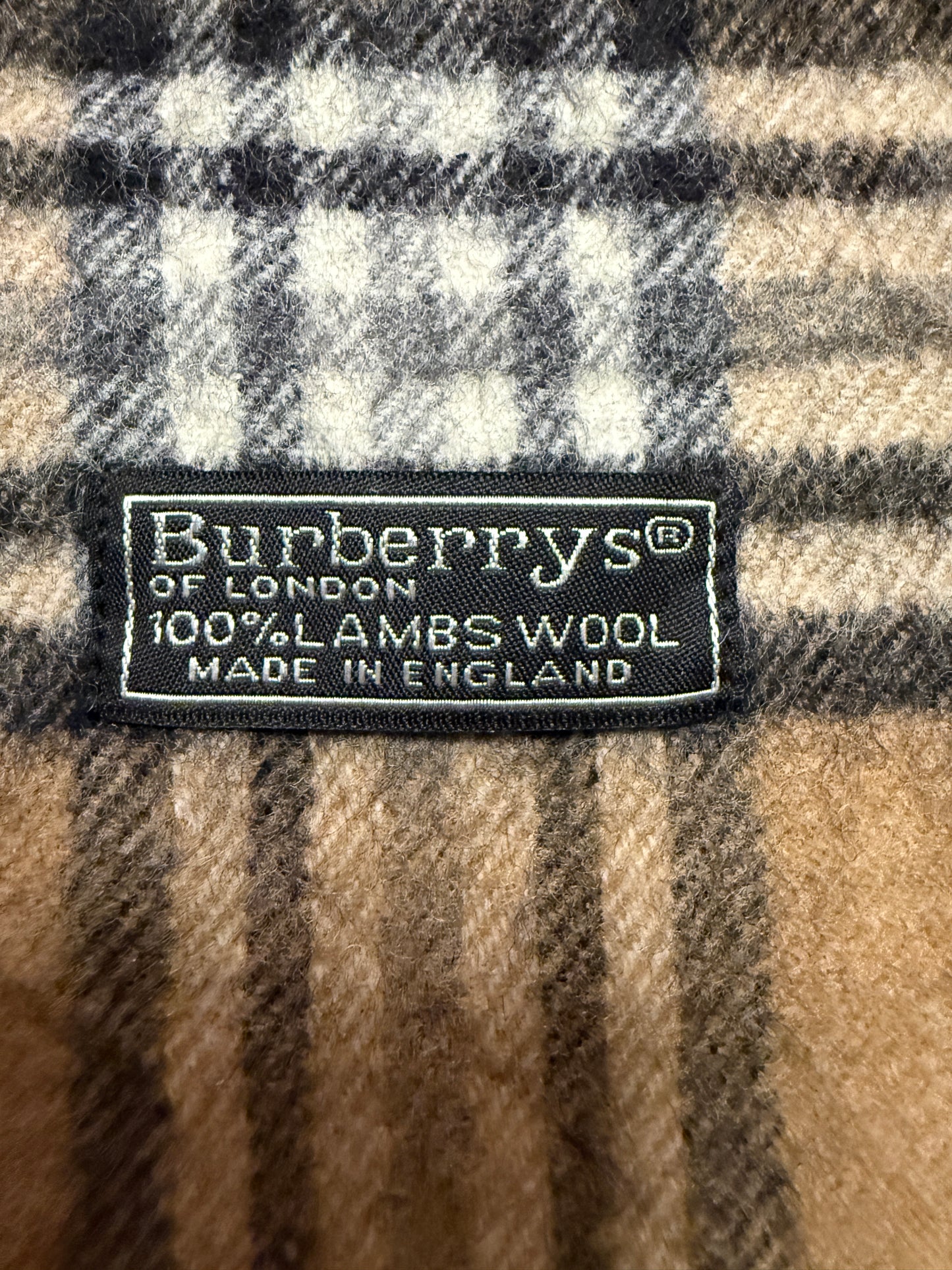 Burberry Schal 100% Lammwolle Vintage – Beige