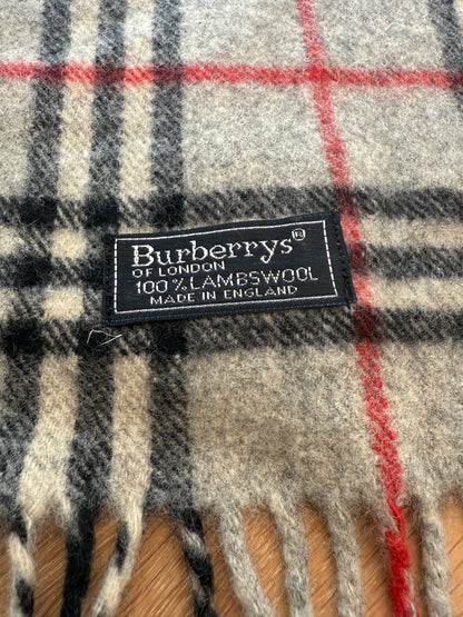 Burberry Schal 100% Lammwolle  Vintage - Grau