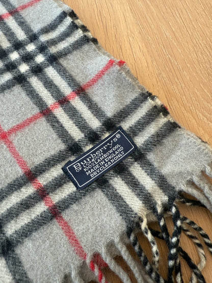 Burberry Schal 100% Lammwolle  Vintage – Grau