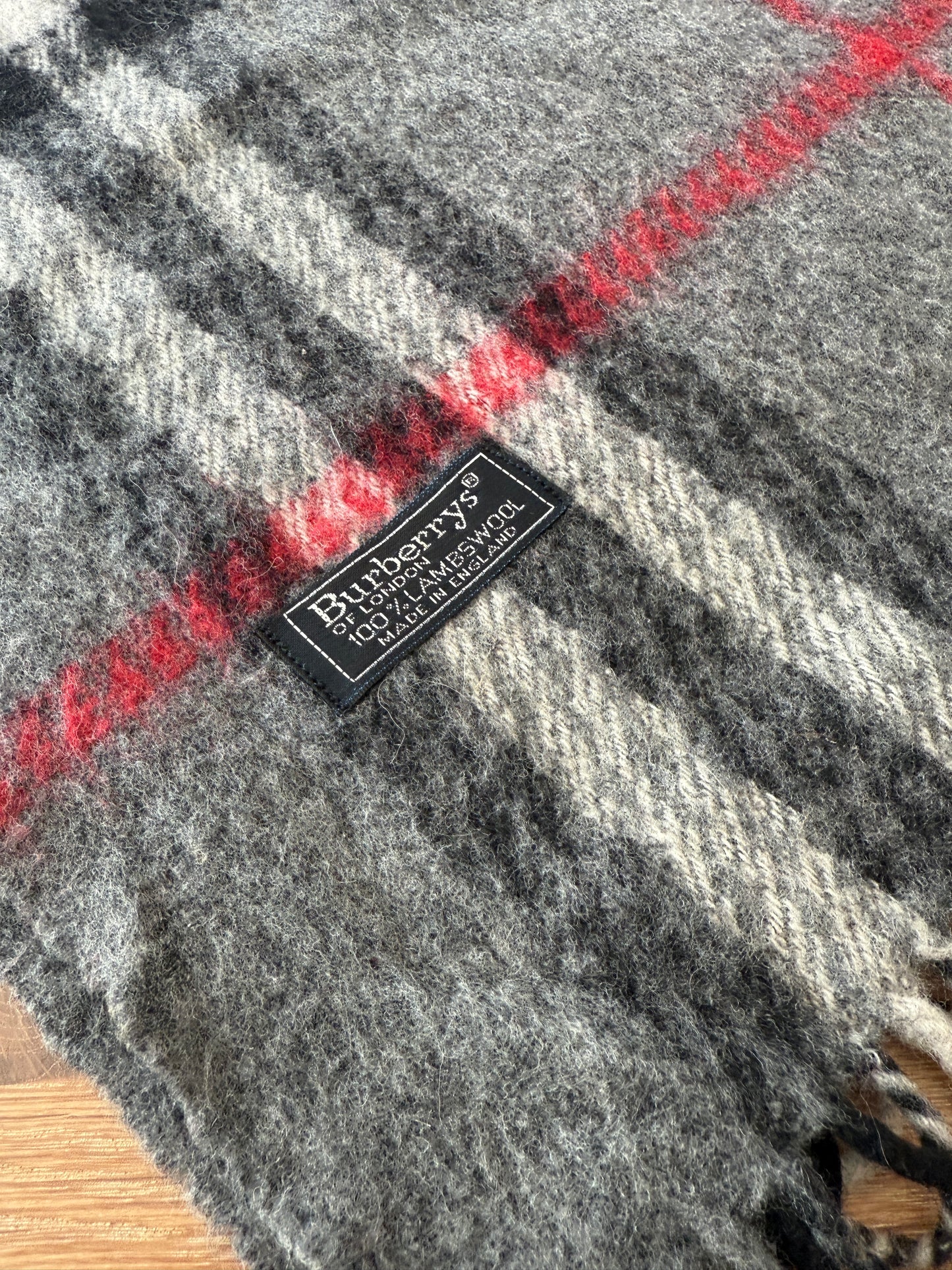 Burberry Schal 100% Lammwolle  Vintage – Grau