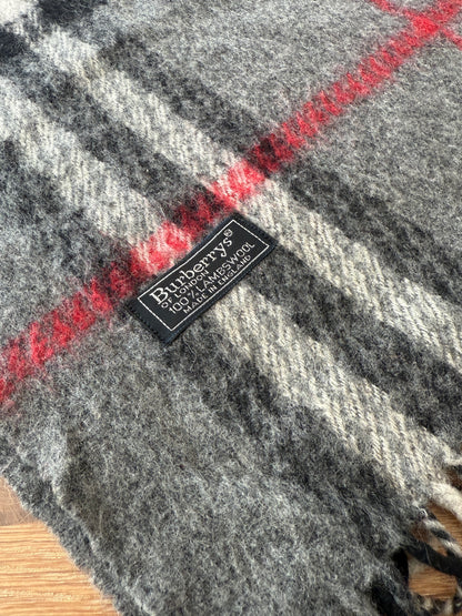 Burberry Schal 100% Lammwolle  Vintage – Grau