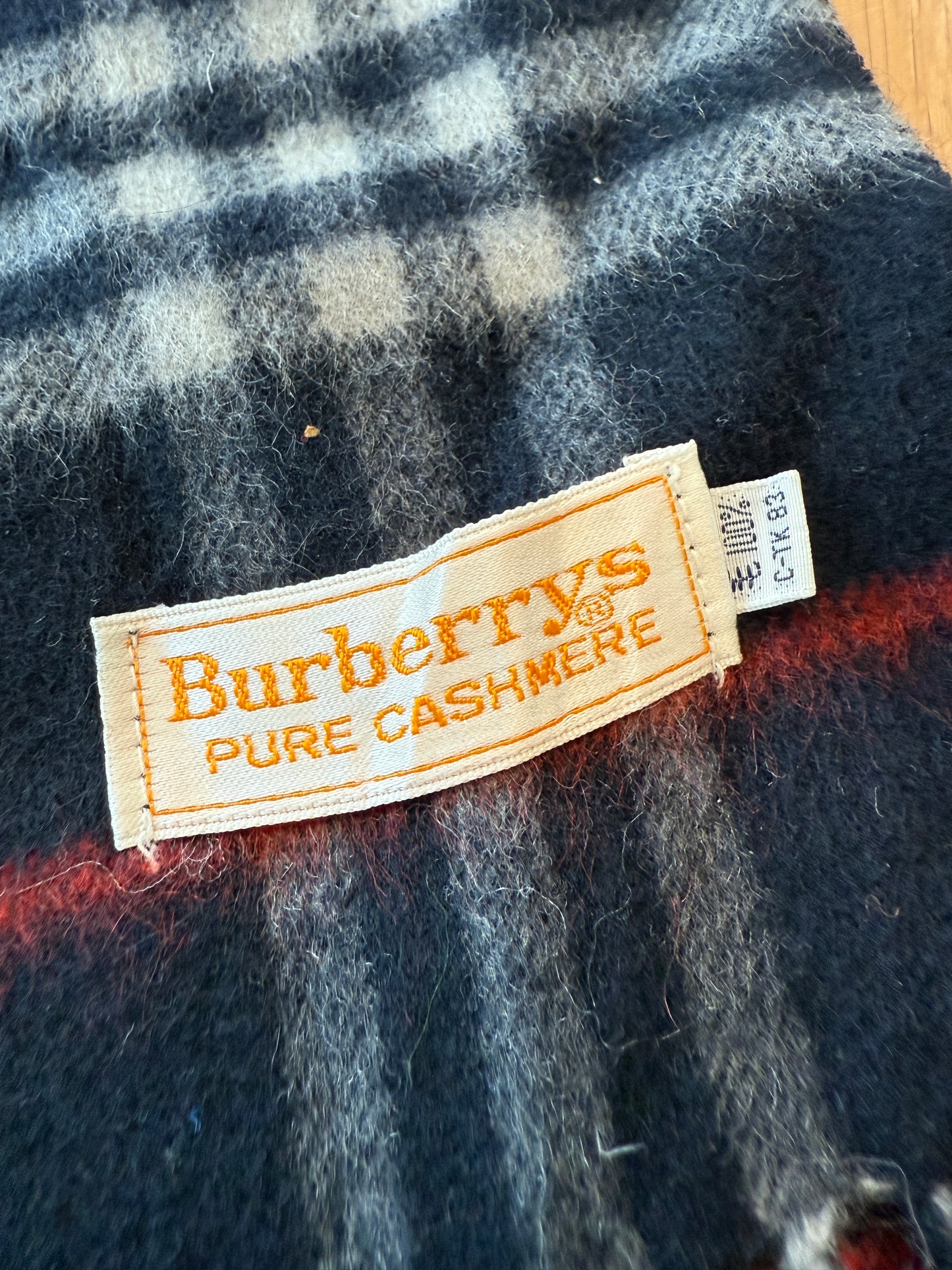 Burberry Schal 100% Kaschmir Vintage – Dunkelblau