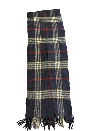 Burberry Schal 100% Lammwolle Vintage – Blau/Weiß