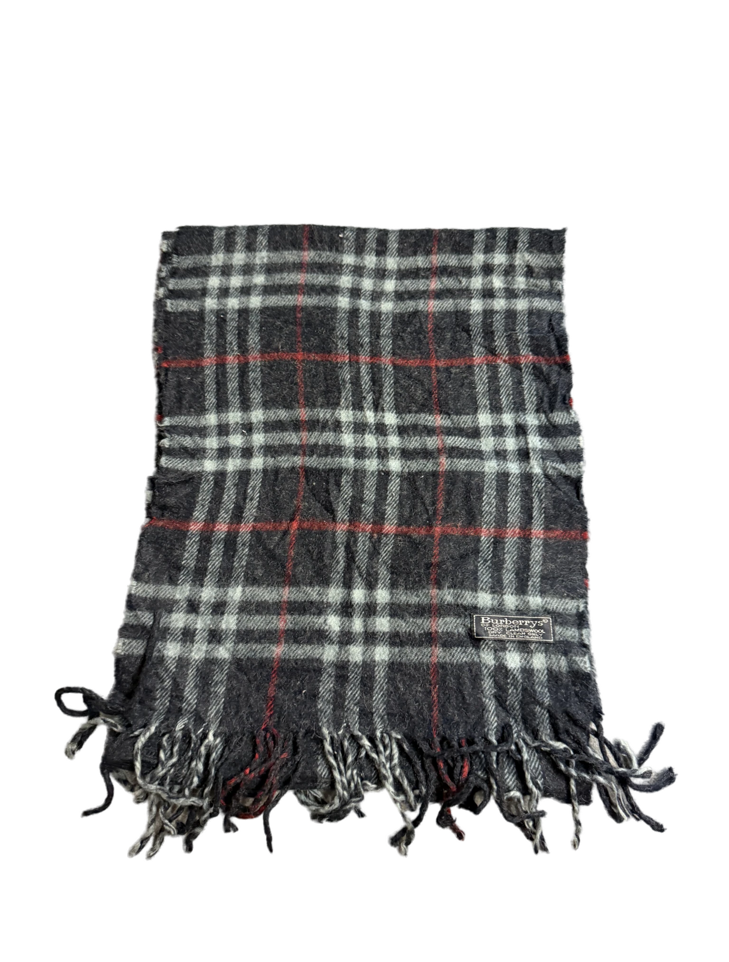 Burberry Schal 100% Lammwolle Vintage – Grau