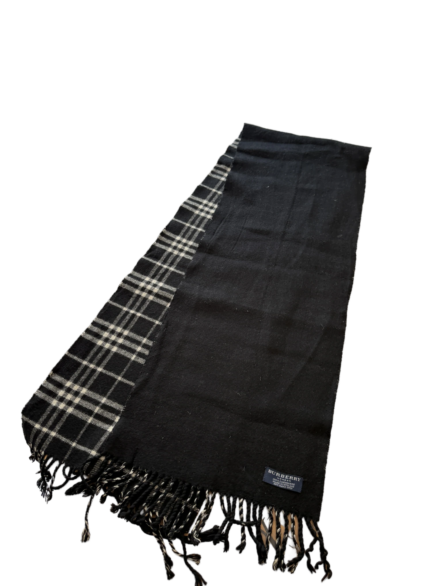 Burberry Schal 100% Kaschmir Vintage – Schwarz