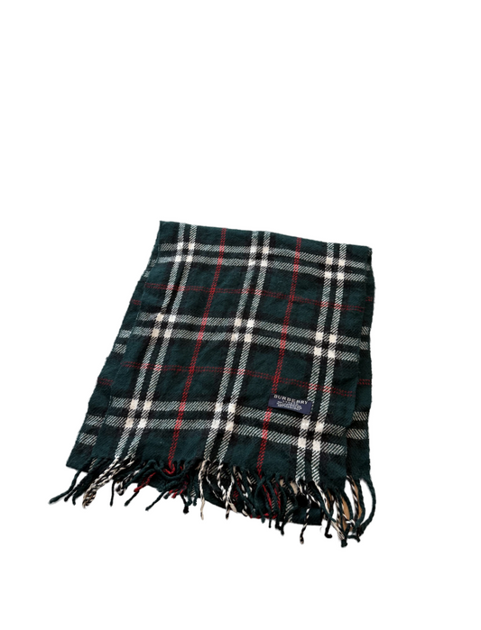 Burberry Schal 100% Lammwolle  Vintage – Dunkelgrün